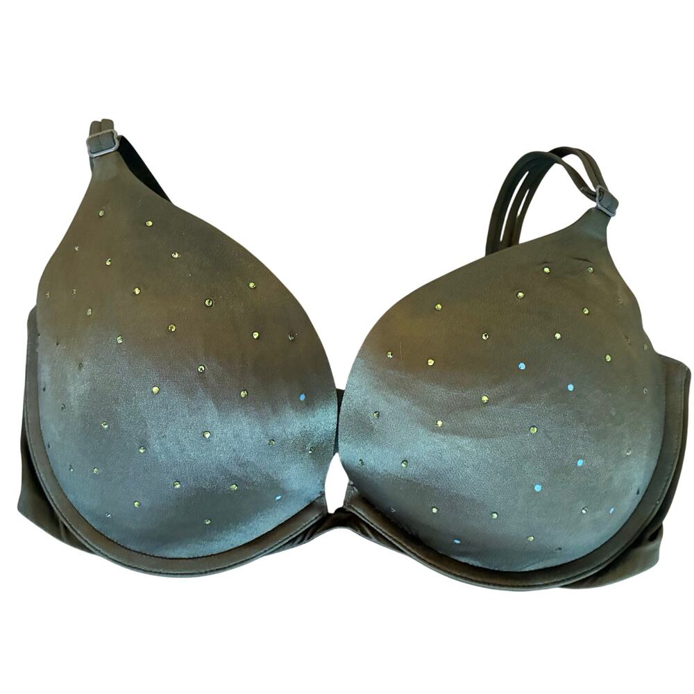 Victoria's Secret Very Sexy Push Up Green Rhinestone Padded 34DD
